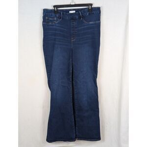 Good American Good Legs Power Stretch Flared Pull On Jeans Women's Size 5/2XL